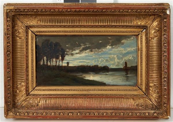Etude De Ciel, Riviere Neuve, Bougival Oil Painting by Auguste Paul Charles Anastasi