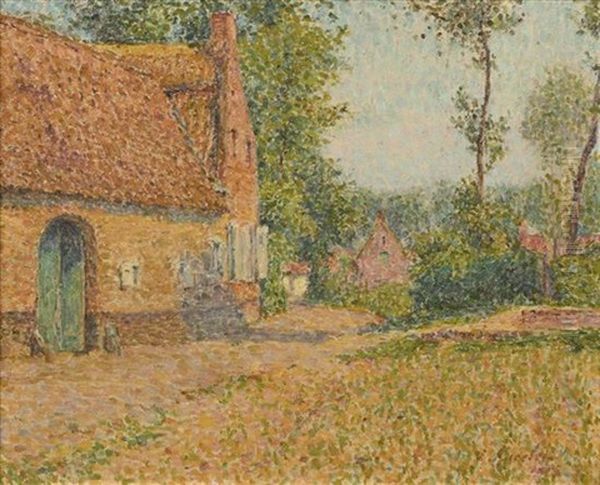 Countryside Landscape Oil Painting by Emile Ancelet