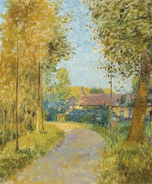 Dorflandschaft Oil Painting by Emile Ancelet