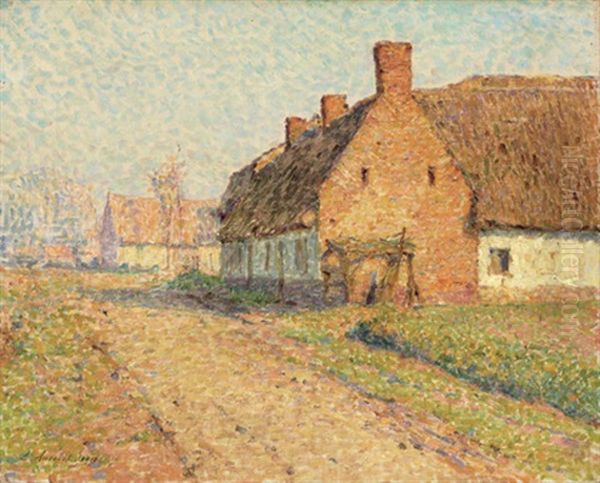 Maisons Oil Painting by Emile Ancelet