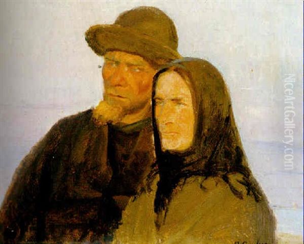 Ole Markstrom Og Kone Oil Painting by Anna Kirstine Ancher