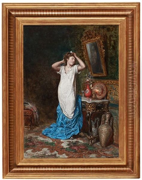 Joven Ante Un Tocador Oil Painting by Ricardo Anckerman