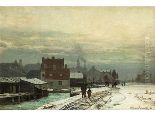 Winterlandschaft Oil Painting by Anders Andersen-Lundby