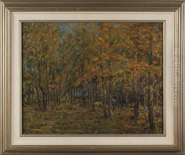 Autumn Woods Oil Painting by Oscar Anderson