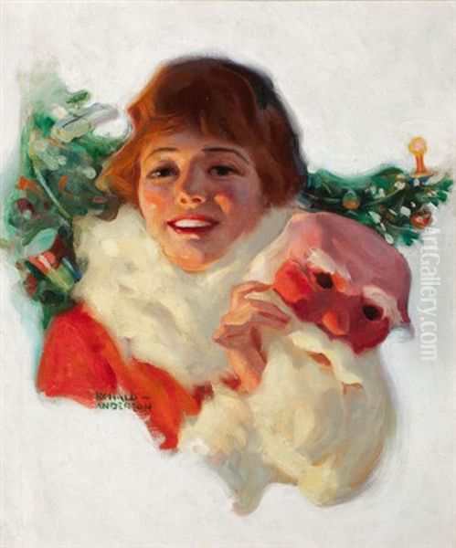 Christmas Surprise Oil Painting by Ronald Lee Anderson