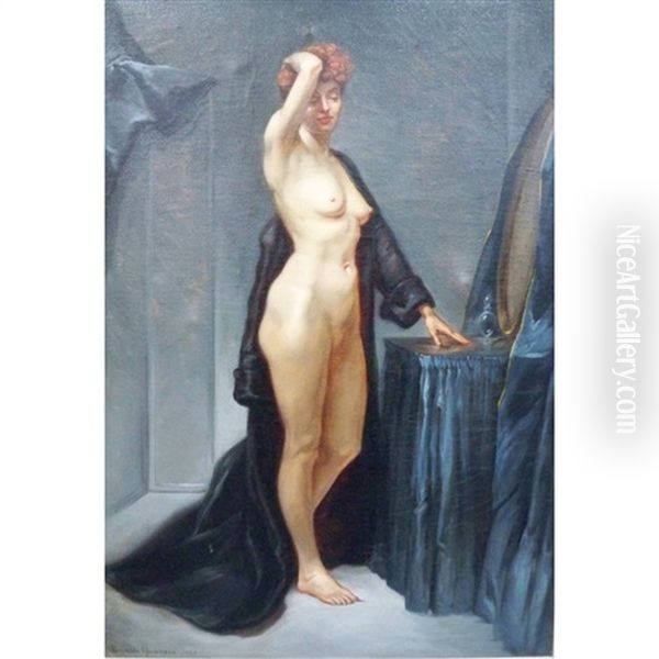Standing Female Nude Oil Painting by Ronald Lee Anderson