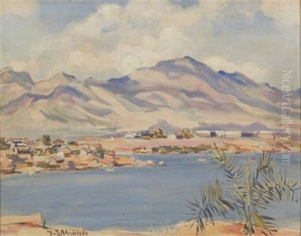 Costal View Oil Painting by Ruth A. (Temple) Anderson