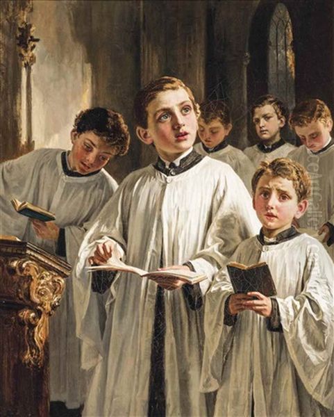The Choir Boys Oil Painting by Sophie Gengembre Anderson