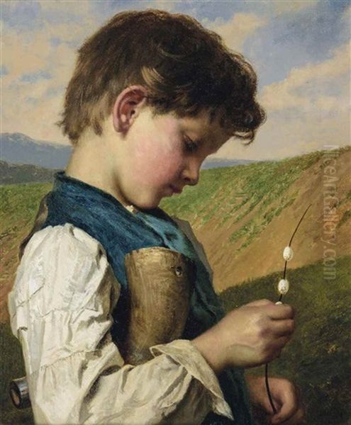 Little Boy Blue, Come Blow Your Own Horn Oil Painting by Sophie Gengembre Anderson