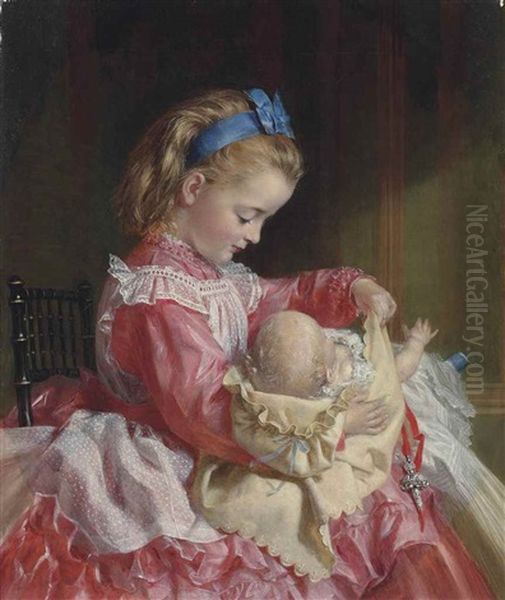 Maternal Instincts Oil Painting by Sophie Gengembre Anderson