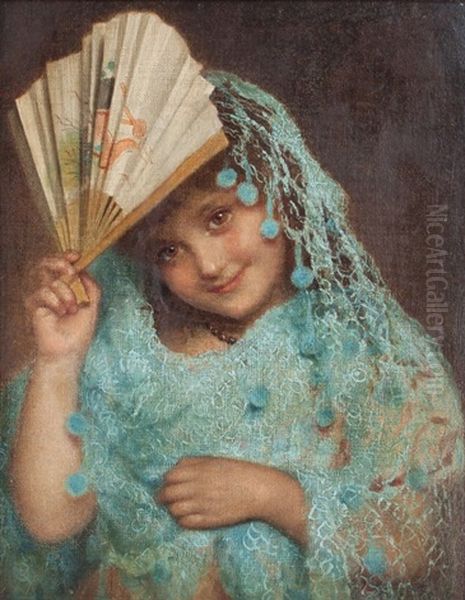 Spanish Girl Oil Painting by Sophie Gengembre Anderson