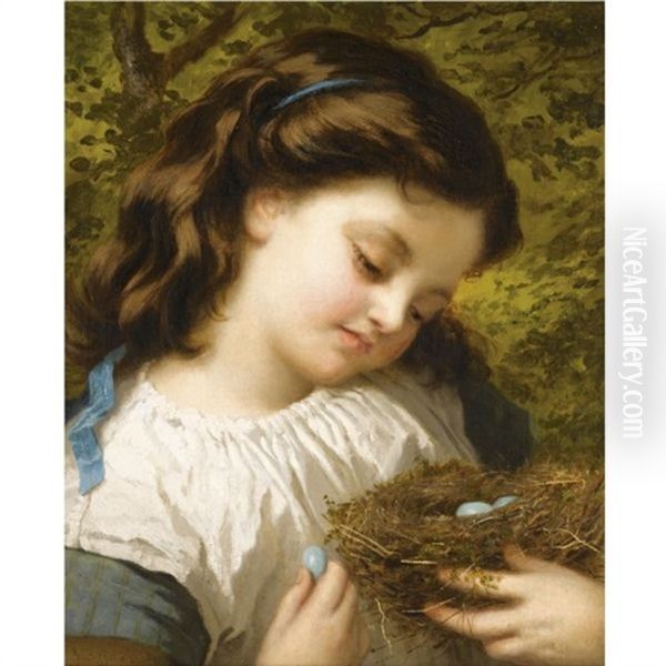 The Birds-nest Oil Painting by Sophie Gengembre Anderson