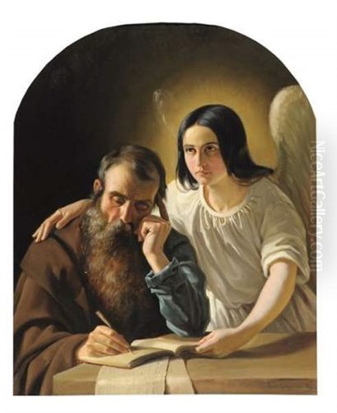 Les Conseils De L'ange Oil Painting by Sophie Gengembre Anderson