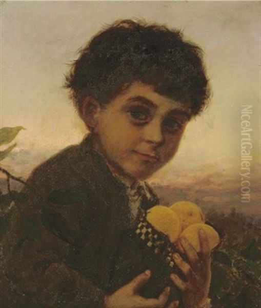 Gathering Lemons Oil Painting by Sophie Gengembre Anderson