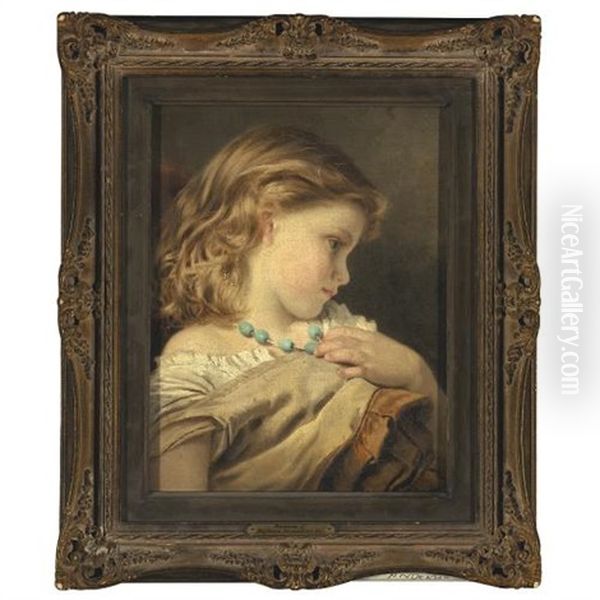 Portrait Of A Young Girl Oil Painting by Sophie Gengembre Anderson