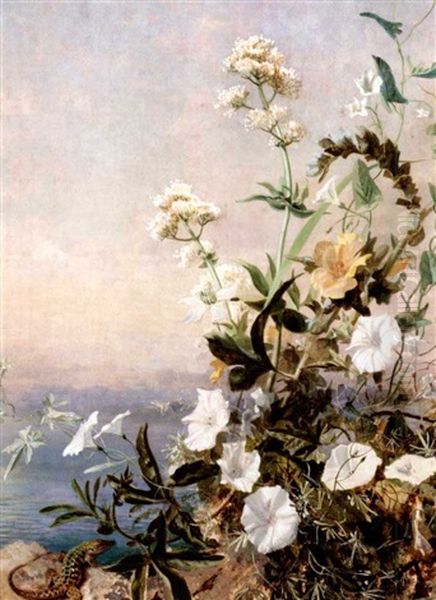 Still Life Of Flowers, Capri (pair) Oil Painting by Sophie Gengembre Anderson