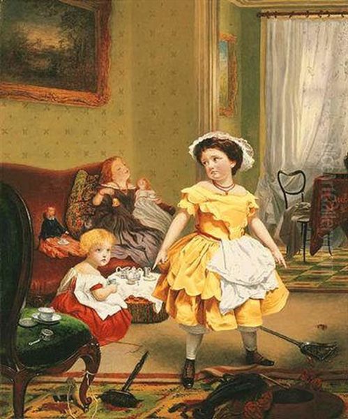 It's My Turn To Play Mother Oil Painting by Sophie Gengembre Anderson