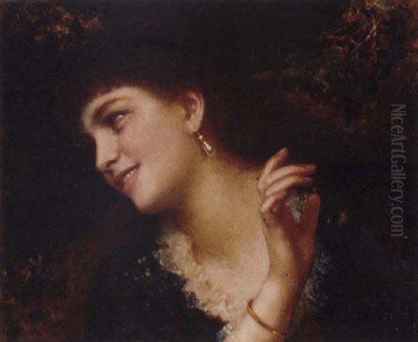 The Pearl Earring Oil Painting by Sophie Gengembre Anderson