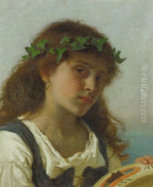 The Tambourine Girl Oil Painting by Sophie Gengembre Anderson