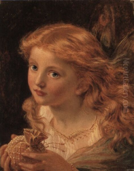 Girl With A Purse Oil Painting by Sophie Gengembre Anderson