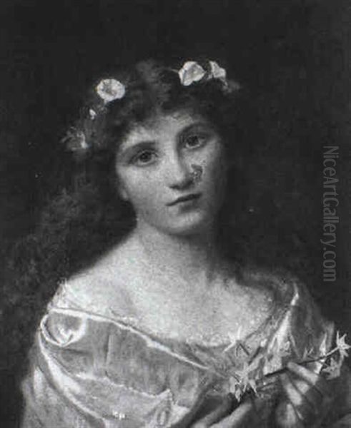 Primavera/portrait Opf A Young Woman Oil Painting by Sophie Gengembre Anderson