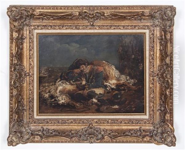 Fallen Horse Oil Painting by Vincent-Francois Andre