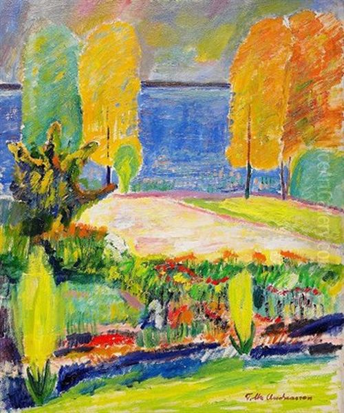 Landskap I Hostfarger Oil Painting by Folke Andreasson