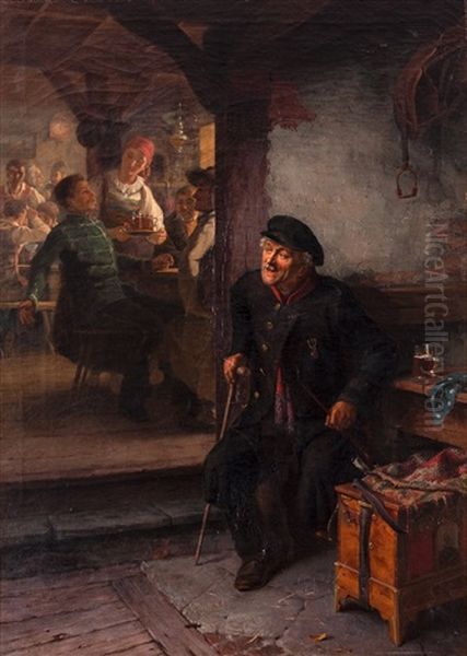 Scene From A Tavern Oil Painting by Eliphalet Andrews