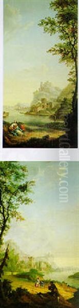 Bauer Und Knabe In Einer Landschaft Oil Painting by Jurriaan Andriessen