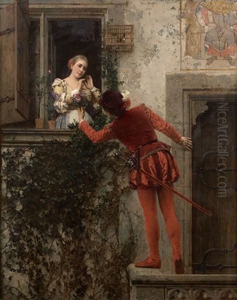 Romeo Et Juliette Oil Painting by Baron Heinrich von Angeli