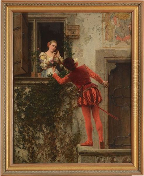 Romeo And Juliet Oil Painting by Baron Heinrich von Angeli