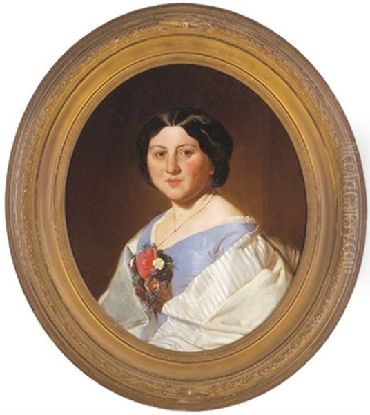 Bildnis Einer Dame Oil Painting by Baron Heinrich von Angeli