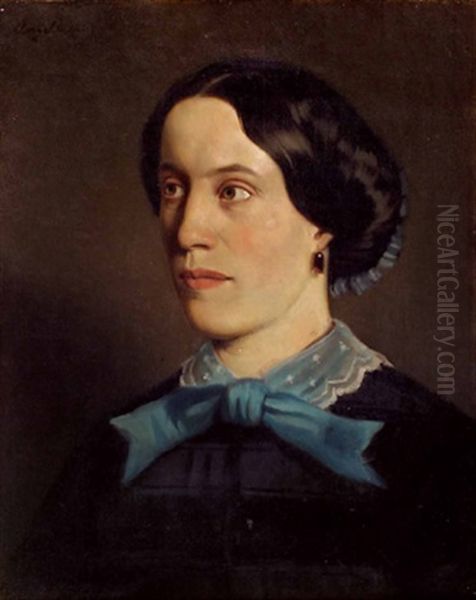 Portrait Von Pauline, Geborene Preys Oil Painting by Baron Heinrich von Angeli