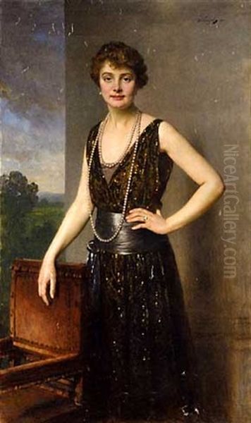 Portrait De Femme Oil Painting by Baron Heinrich von Angeli