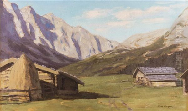 Tiroler Alm Im Sommer Oil Painting by Max Angerer
