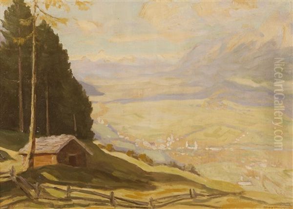 Ansicht Auf Schwaz Oil Painting by Max Angerer