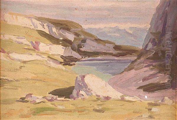 Kleiner Hochgebirgssee Oil Painting by Max Angerer
