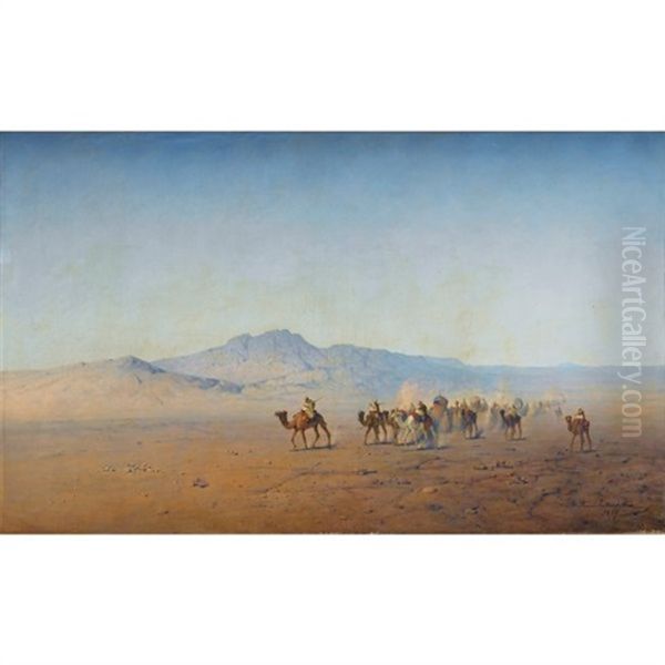 La Caravane Oil Painting by Henrik August Ankarcrona