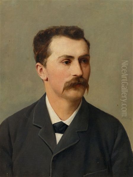 Portrait Of Alexander Zimmermann (portrait D'alexander Zimmermann) Oil Painting by Albert Anker
