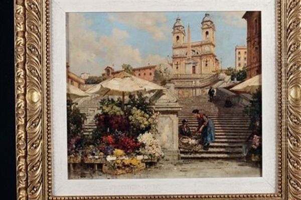 Trinita De Monti Oil Painting by Filippo Annivitti