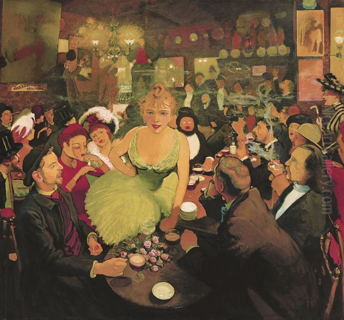 L'interieur De Chez Bruant: Le Mirliton Oil Painting by Louis Anquetin