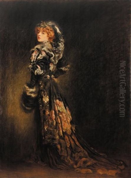 Andree Megard Dans Le Role D'anna Karenine Oil Painting by Louis Anquetin