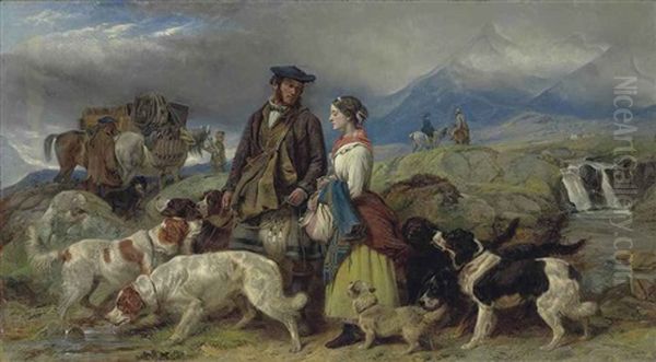 Going To The Lodge, Scotch Shootings Oil Painting by Richard Ansdell