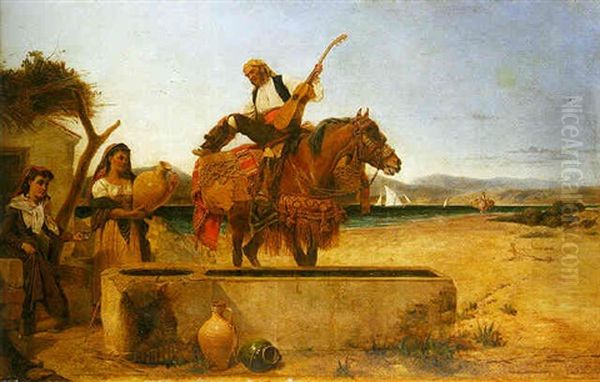 The Road To Gibralter From San Roque Oil Painting by Richard Ansdell