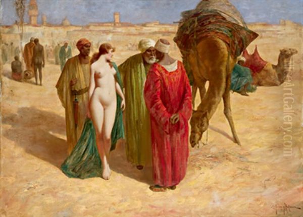 Sklavenhandel Vor Der Stadt Oil Painting by Eduard Ansen-Hofmann