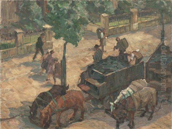Kohlenwagen Oil Painting by Otto Antoine