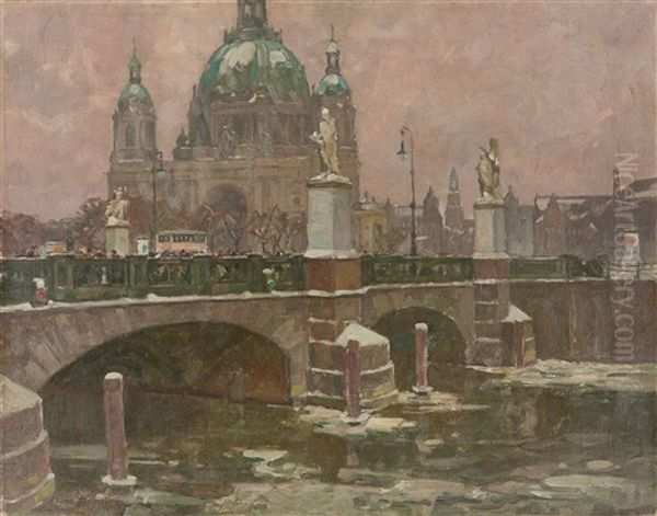 Berliner Schlosbrucke Oil Painting by Otto Antoine