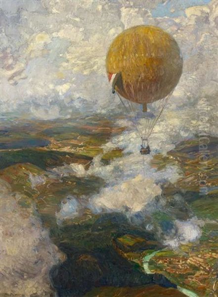Im Fesselballon Uber Den Vogesen Oil Painting by Otto Antoine