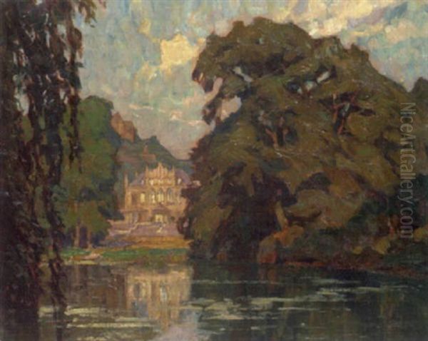 Schlosschen Sayn Am Rhein Oil Painting by Otto Antoine