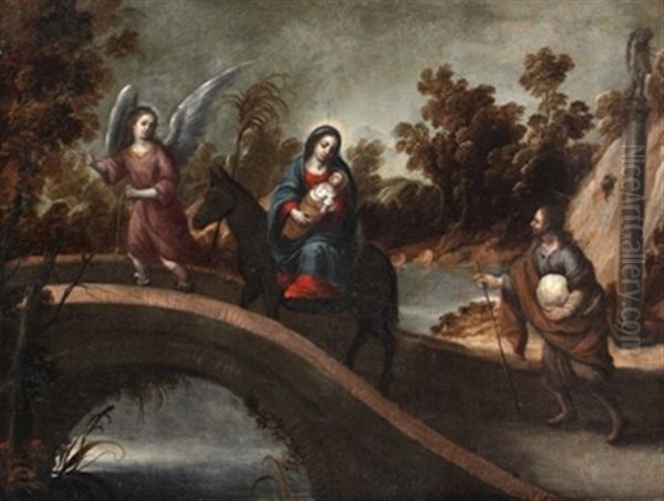 Huida A Egipto Oil Painting by Francisco Antolinez Y Ochoa